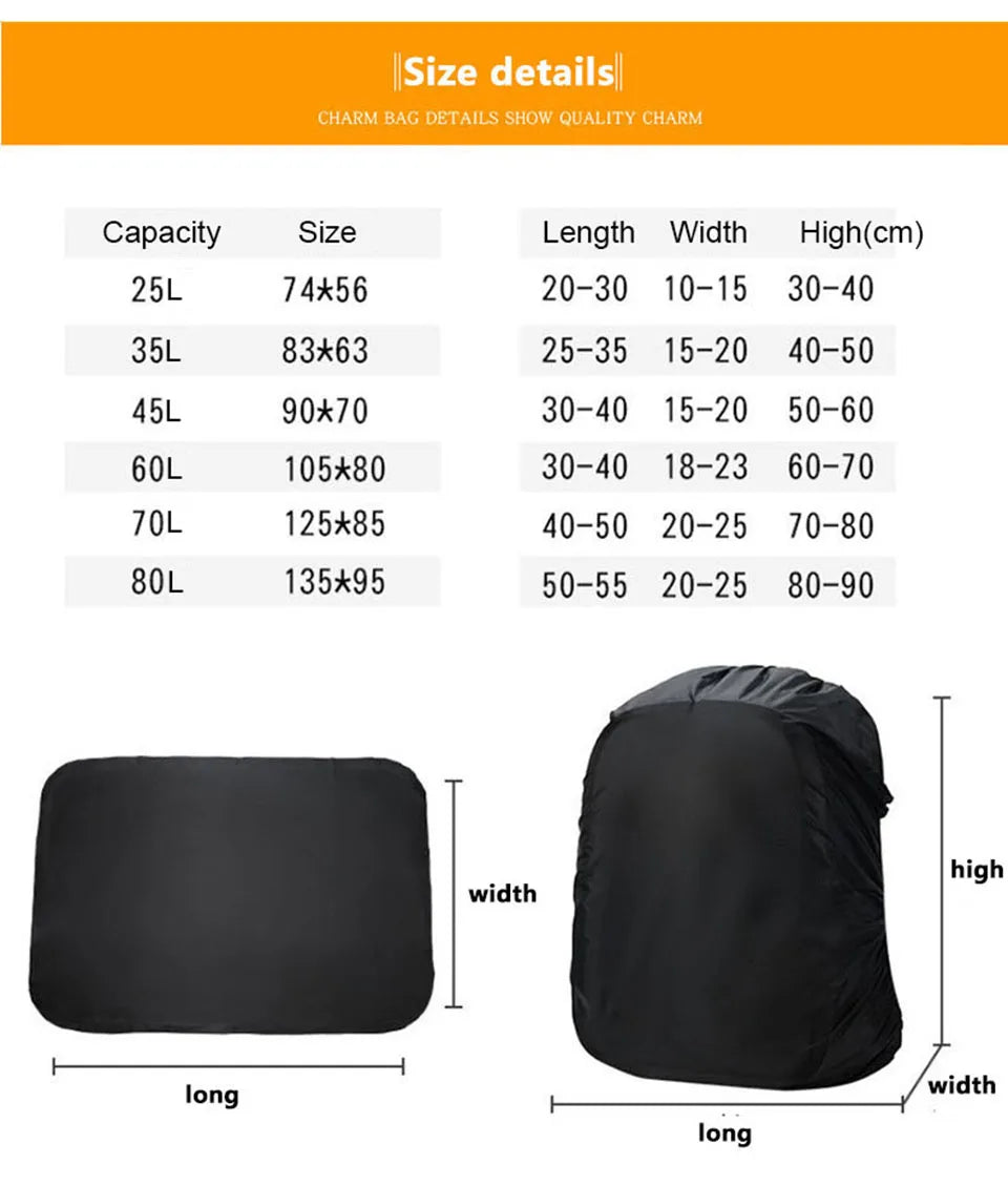 Rain Cover Backpack 20L 35L 40L 50L 60L Waterproof Bag Camo Tactical Outdoor Camping Hiking Climbing Dust Raincover