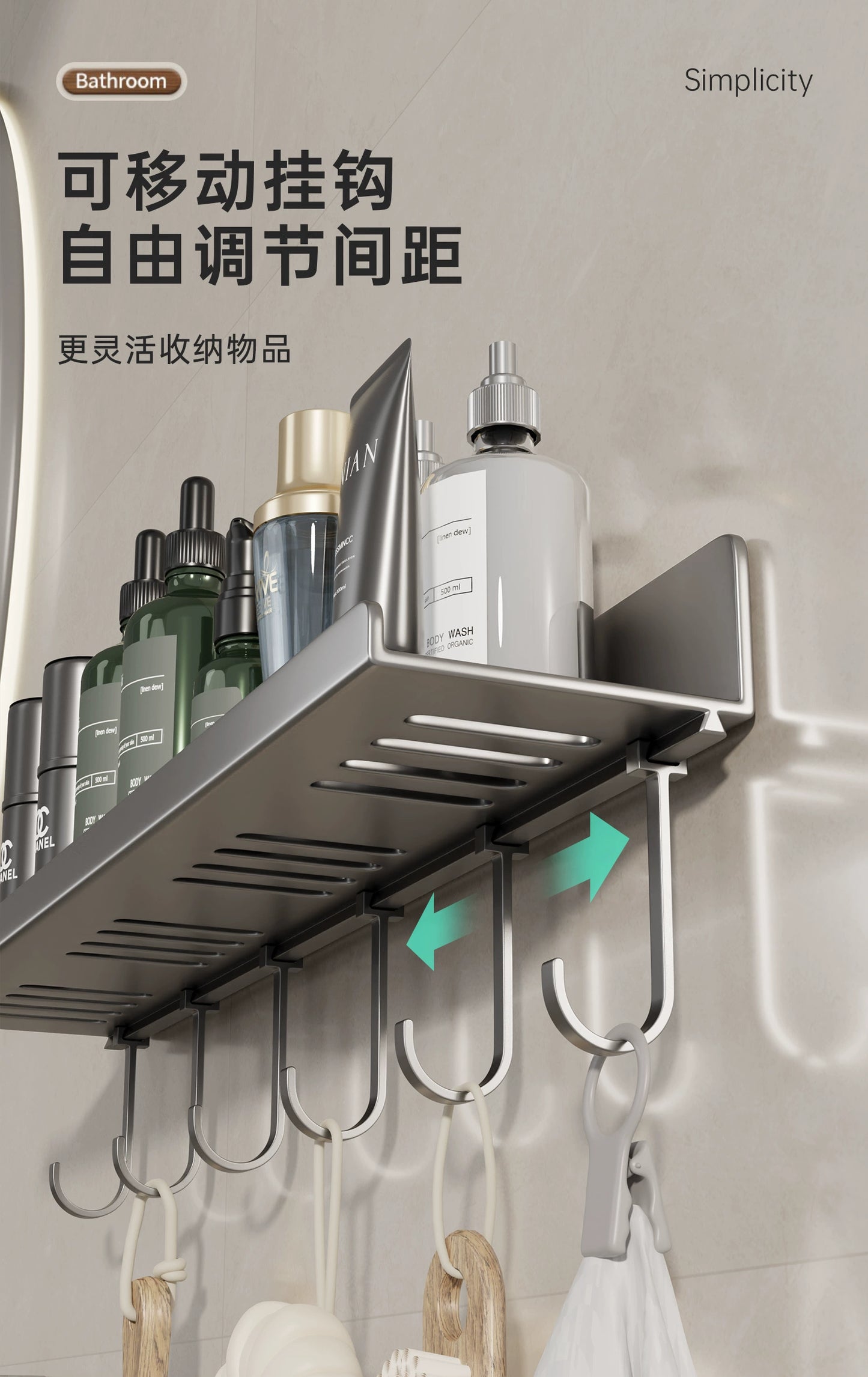 Toilet Storage Rack Punch-Free Bathroom Toilet Washstand Toilet Bathroom Wall Hanging Small Size Storage Rack