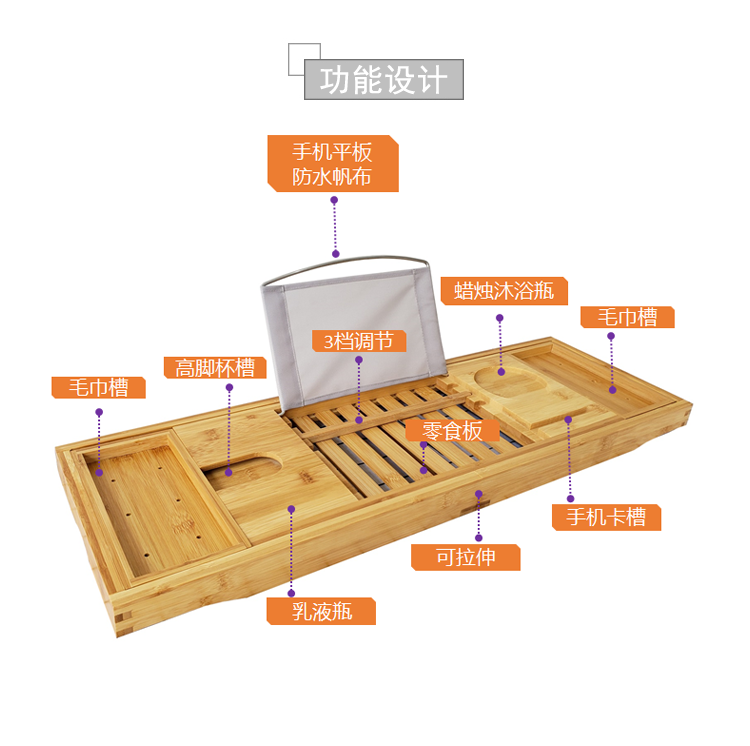 Partition Tray European-Style Hotel Retractable Bathtub