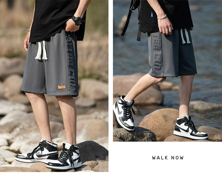 Sports Shorts Men's Japanese-Style Retro Cityboy Pants Summer Thin Loose Fifth Pants Straight Bermuda Shorts