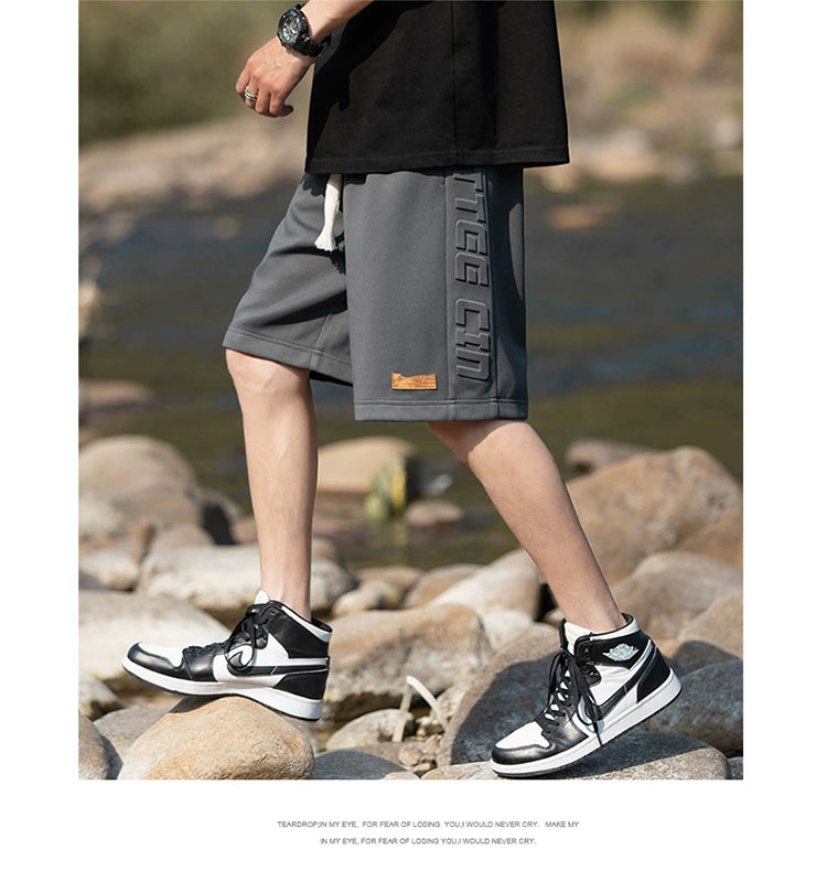 Sports Shorts Men's Japanese-Style Retro Cityboy Pants Summer Thin Loose Fifth Pants Straight Bermuda Shorts