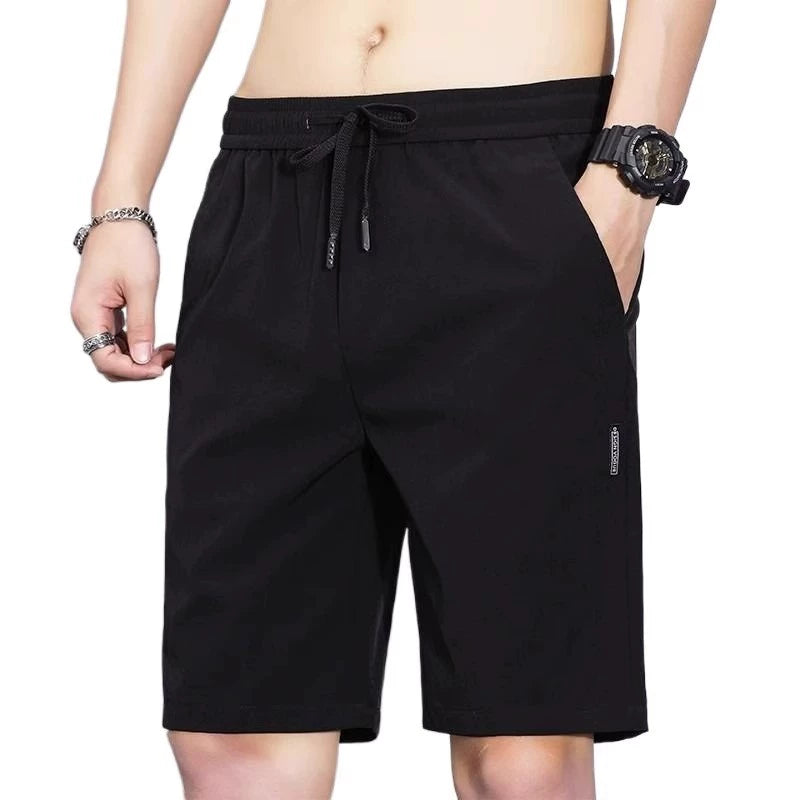 Half Length Ice Silk Beach Outwear Oversized Casual Shorts