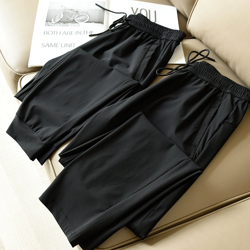 Men Loose Mouth Two Quick-Drying Lightweight Ice Silk Leggings