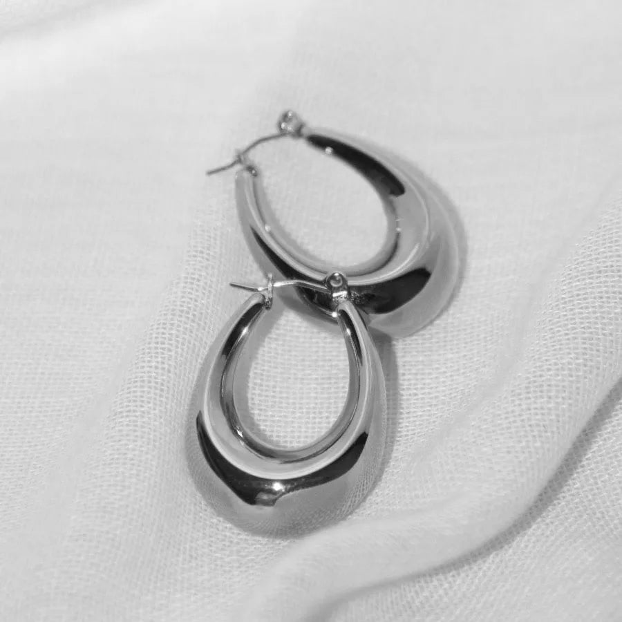 925 Sterling Silver Vintage Oval Shape Gold Earrings For Women Trendy Earring Jewelry Prevent Allergy Party Accessories Gift