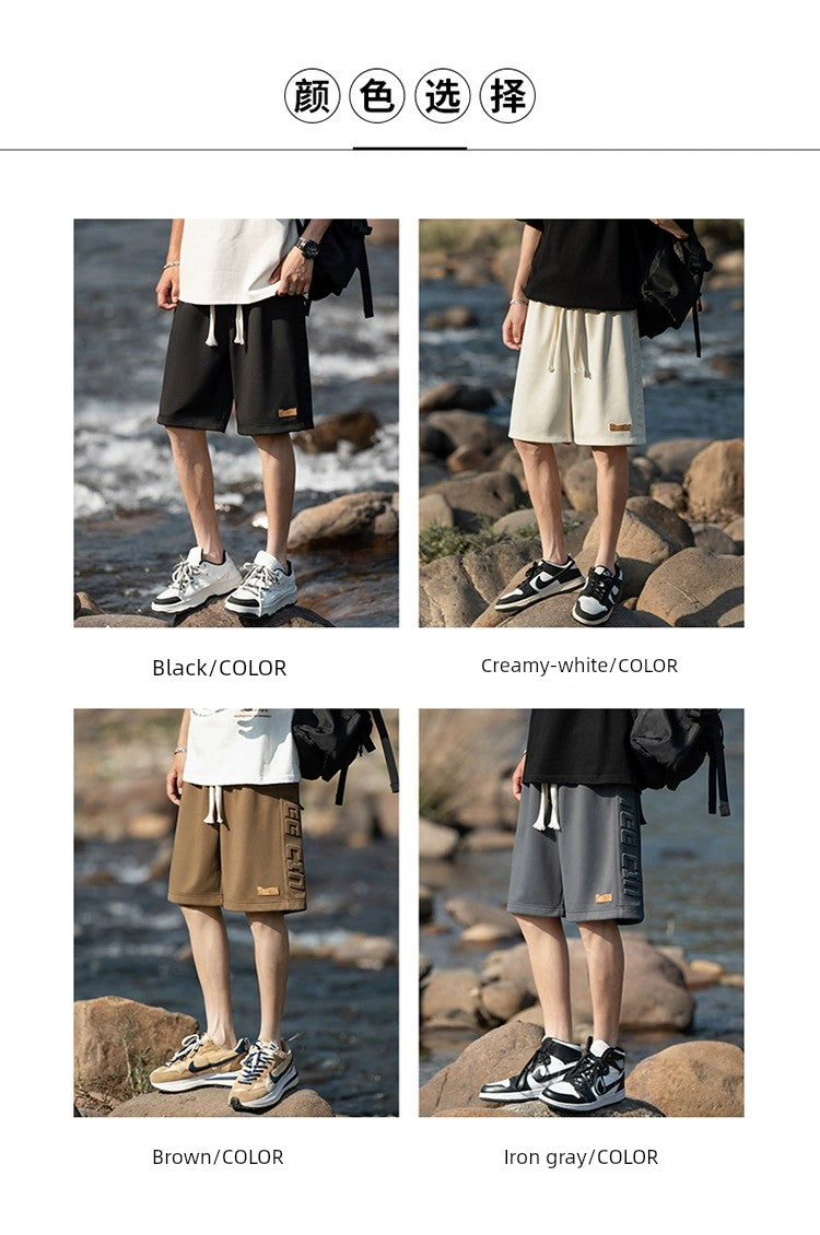 Sports Shorts Men's Japanese-Style Retro Cityboy Pants Summer Thin Loose Fifth Pants Straight Bermuda Shorts