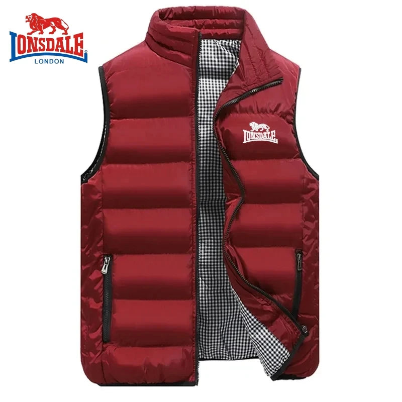 Men's Embroidery Brand High Quality Warm Vest Vest, Autumn and Winter Luxury Fashion Brand, Sleeveless Outdoor Windproof Jacket