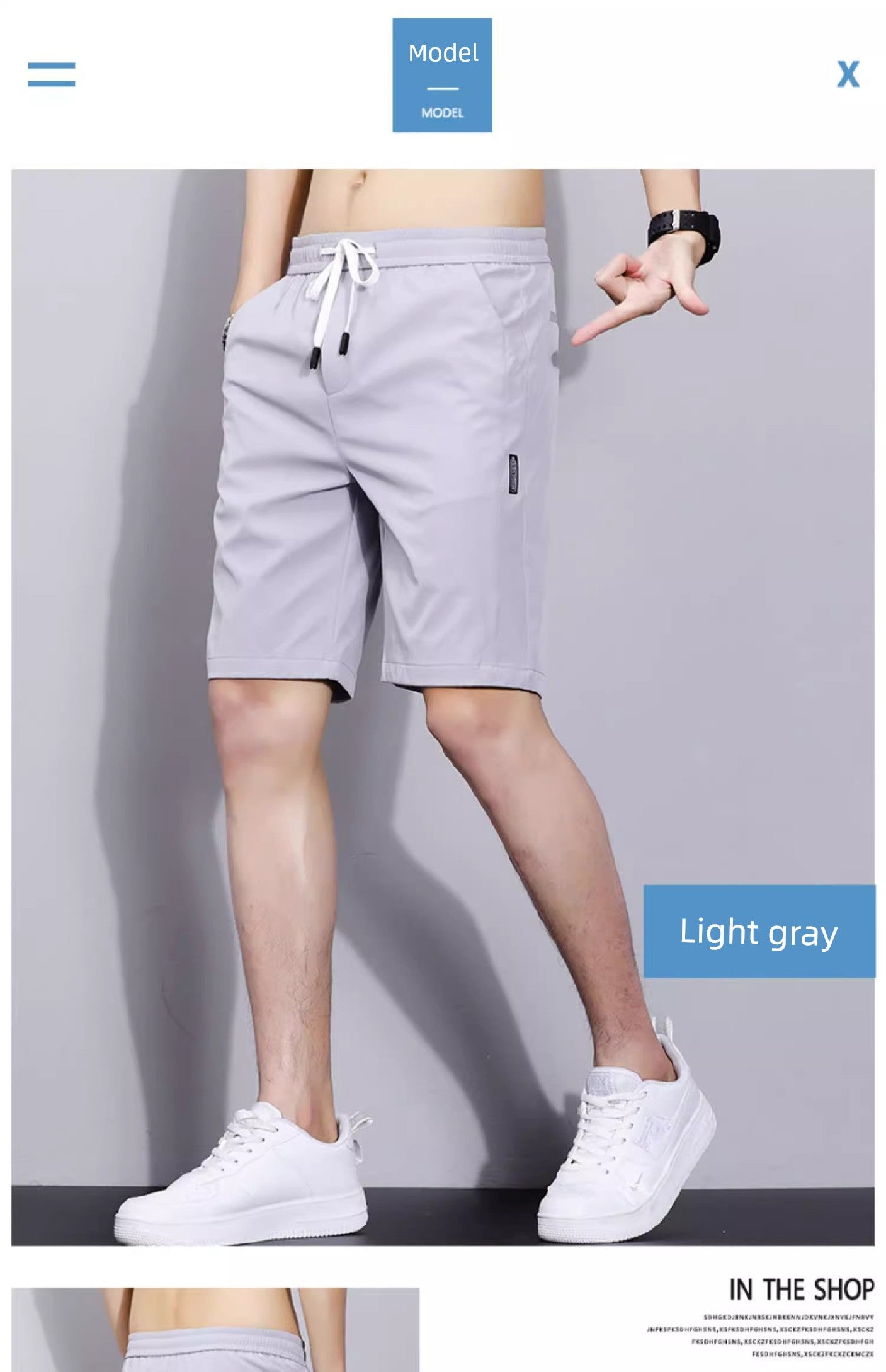 Half Length Ice Silk Beach Outwear Oversized Casual Shorts