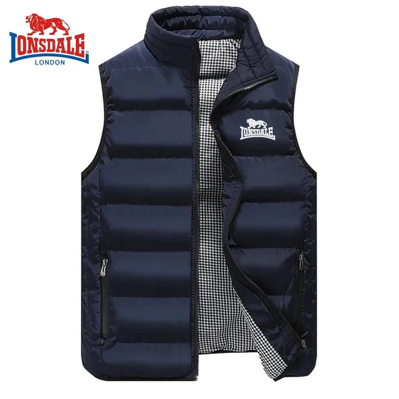 Men's Embroidery Brand High Quality Warm Vest Vest, Autumn and Winter Luxury Fashion Brand, Sleeveless Outdoor Windproof Jacket