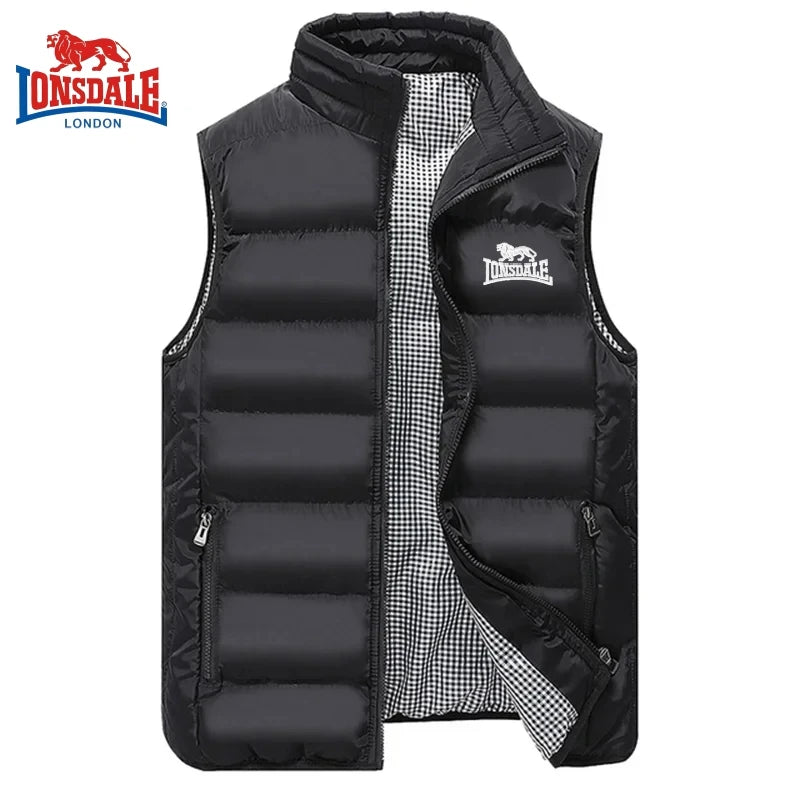 Men's Embroidery Brand High Quality Warm Vest Vest, Autumn and Winter Luxury Fashion Brand, Sleeveless Outdoor Windproof Jacket